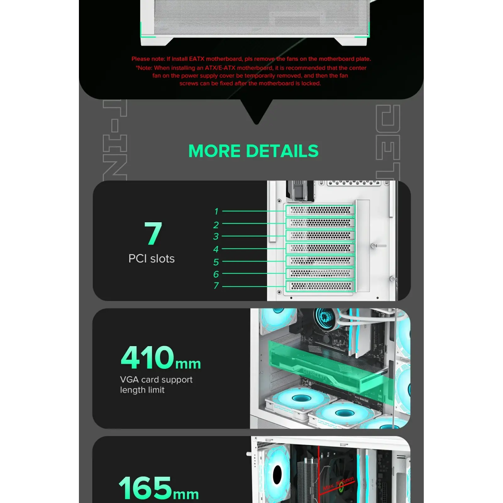 Корпус GAMEMAX комп'ютерний Midi ATX без блока живлення, E-ATX, ATX, M-ATX, ITX, Tempered Glass, Mesh Vista AW UA