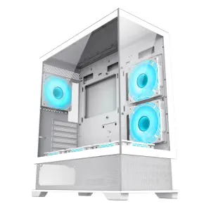 Корпус GAMEMAX комп'ютерний Midi ATX без блока живлення, E-ATX, ATX, M-ATX, ITX, Tempered Glass, Mesh Vista AW UA