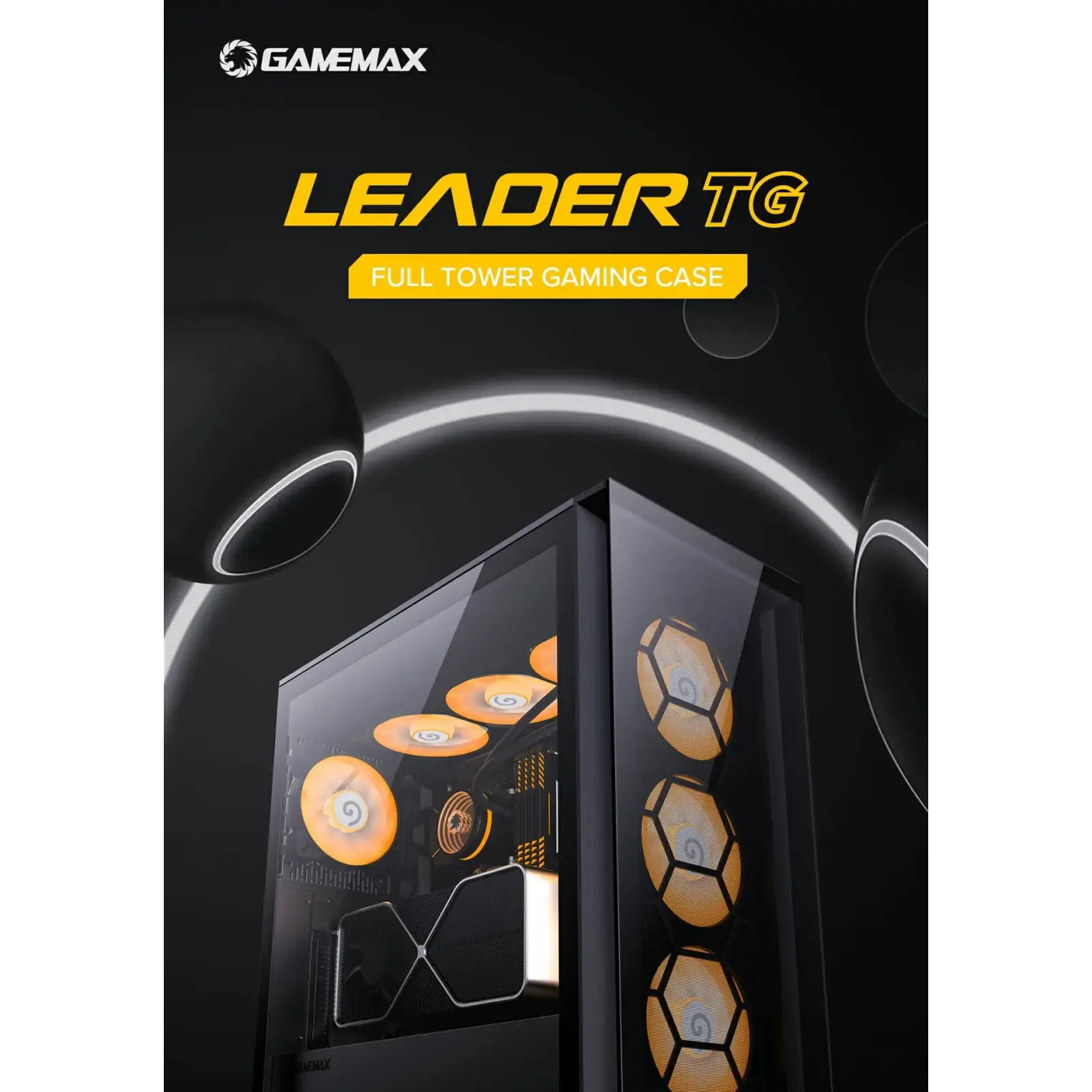 Корпус GAMEMAX Tower E-ATX без блока живлення , закалене с клоE-ATX,ATX, M-ATX,ITX, Tempered Glass,Mesh,USB2. Leader TG UA