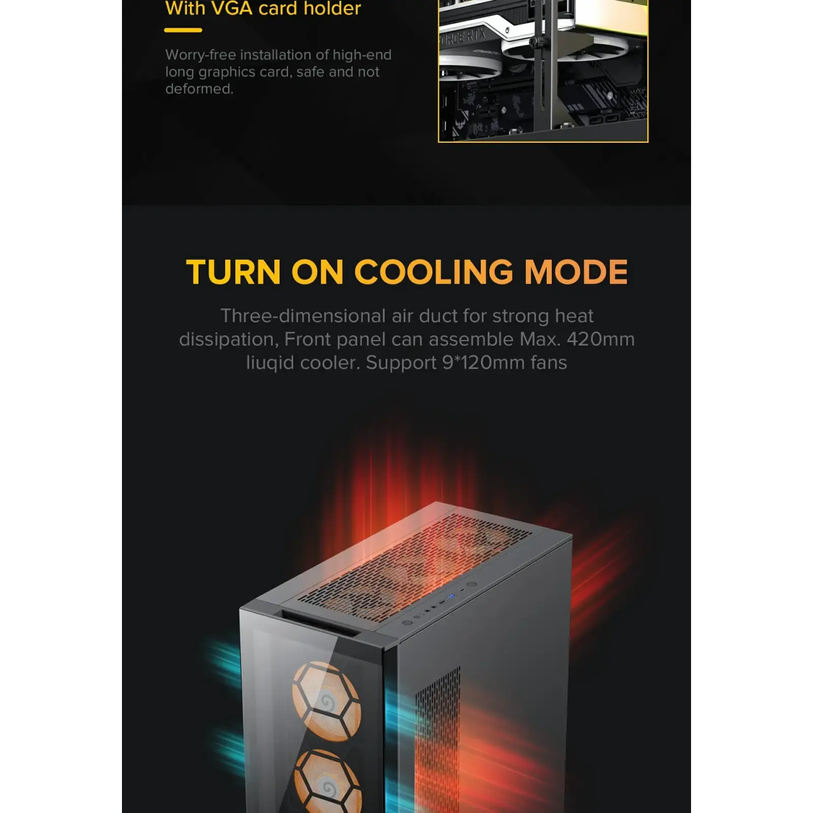 Корпус GAMEMAX Tower E-ATX без блока живлення , закалене с клоE-ATX,ATX, M-ATX,ITX, Tempered Glass,Mesh,USB2. Leader TG UA