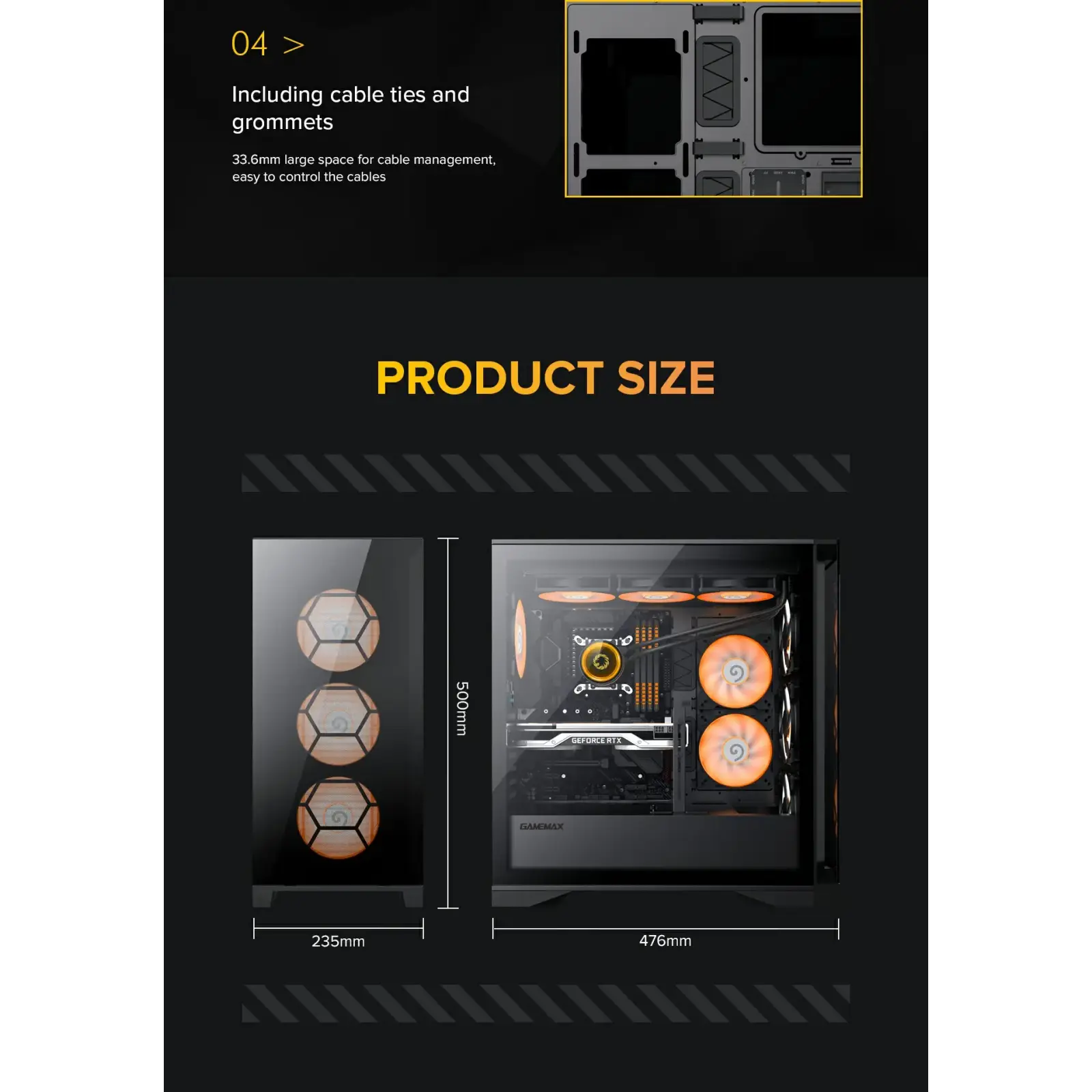 Корпус GAMEMAX Tower E-ATX без блока живлення , закалене с клоE-ATX,ATX, M-ATX,ITX, Tempered Glass,Mesh,USB2. Leader TG UA