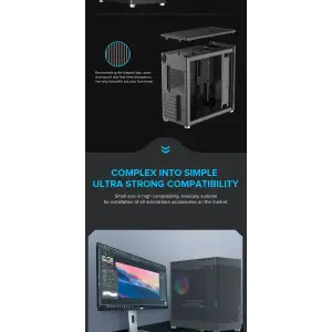 Корпус GAMEMAX Tower ATX без блока живлення DTX,Mini-ITX USB3.0x1,Type-C , Combo audio MeshBox PRO BK UA