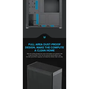 Корпус GAMEMAX Tower ATX без блока живлення DTX,Mini-ITX USB3.0x1,Type-C , Combo audio MeshBox PRO BK UA