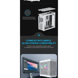 Корпус GAMEMAX Tower ATX без блока живлення DTX,Mini-ITX USB3.0x1,Type-C , Combo audio MeshBox PRO WT UA