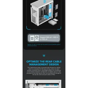 Корпус GAMEMAX Tower ATX без блока живлення DTX,Mini-ITX USB3.0x1,Type-C , Combo audio MeshBox PRO WT UA