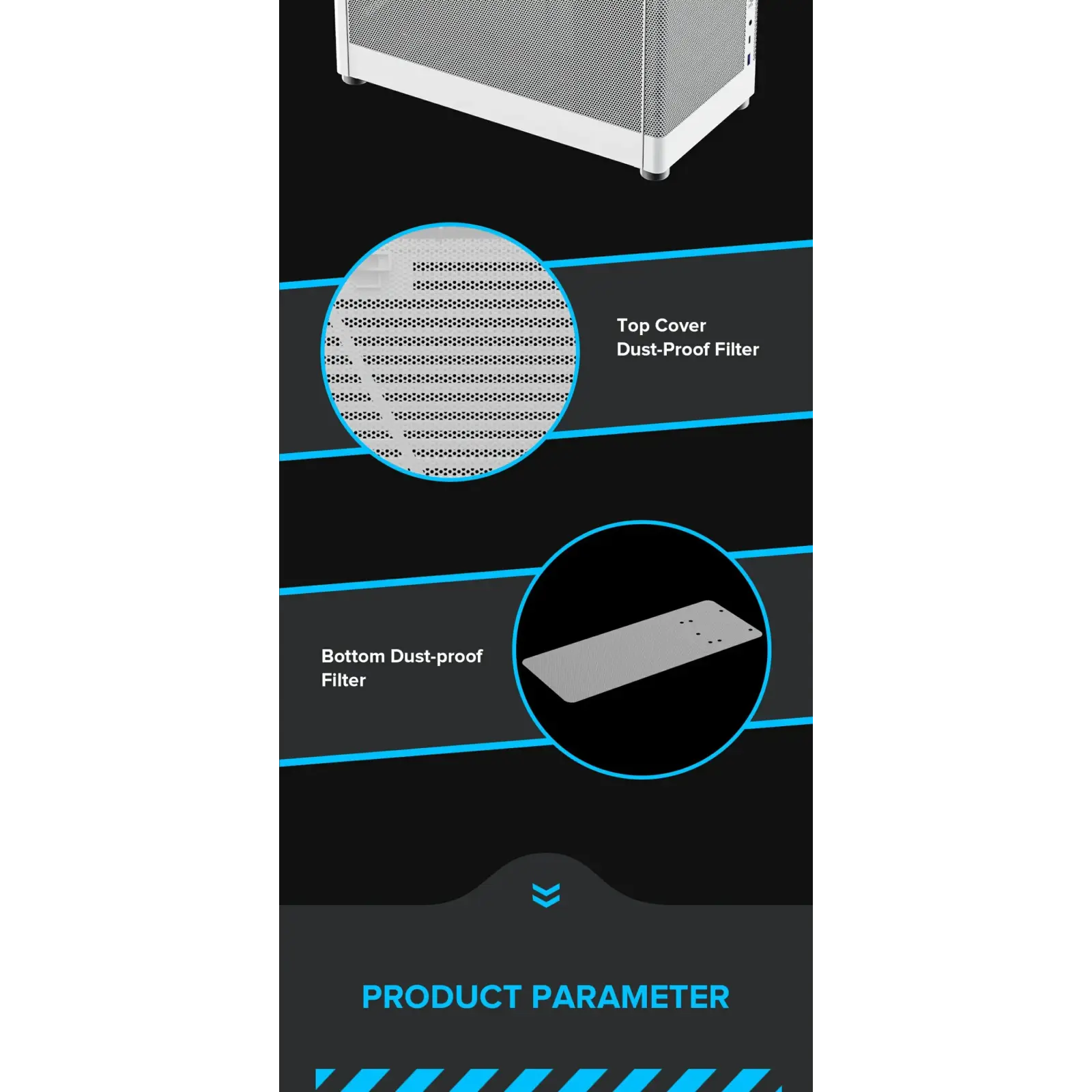 Корпус GAMEMAX Tower ATX без блока живлення DTX,Mini-ITX USB3.0x1,Type-C , Combo audio MeshBox PRO WT UA
