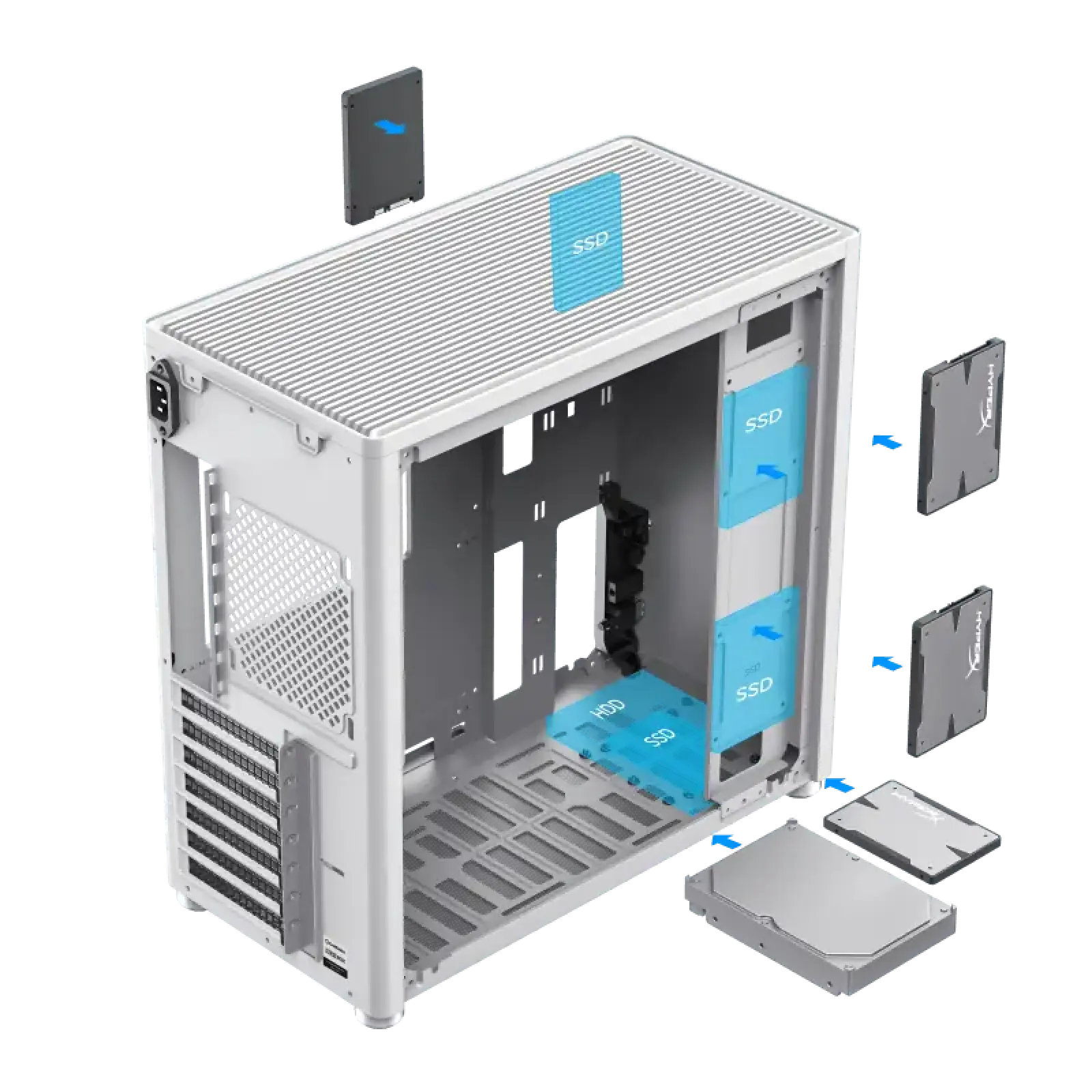 Корпус GAMEMAX Tower ATX без блока живлення DTX,Mini-ITX USB3.0x1,Type-C , Combo audio MeshBox PRO WT UA