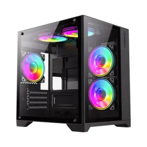 Корпус GAMEMAX Micro-ATX без блока живлення, , загартоване скло, USB2.0x2, USB 3.0x1 Infinity Mini Black UA