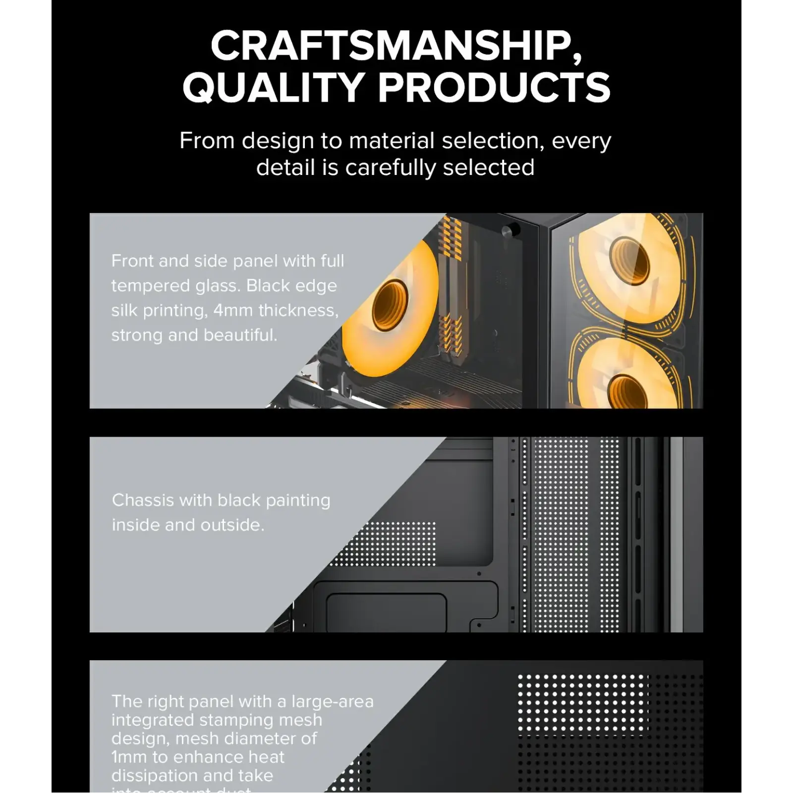 Корпус GAMEMAX Micro-ATX без блока живлення, , загартоване скло, USB2.0x2, USB 3.0x1 Infinity Mini Black UA