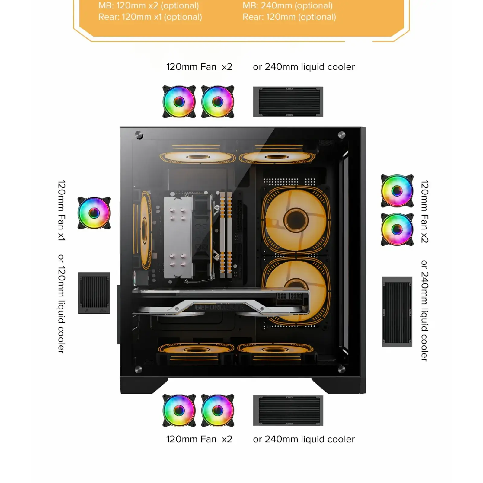 Корпус GAMEMAX Micro-ATX без блока живлення, , загартоване скло, USB2.0x2, USB 3.0x1 Infinity Mini Black UA