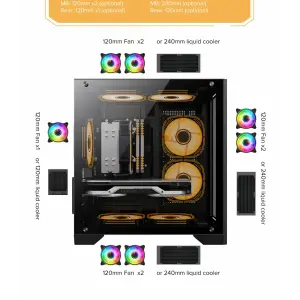 Корпус GAMEMAX Micro-ATX без блока живлення, , загартоване скло, USB2.0x2, USB 3.0x1 Infinity Mini Black UA