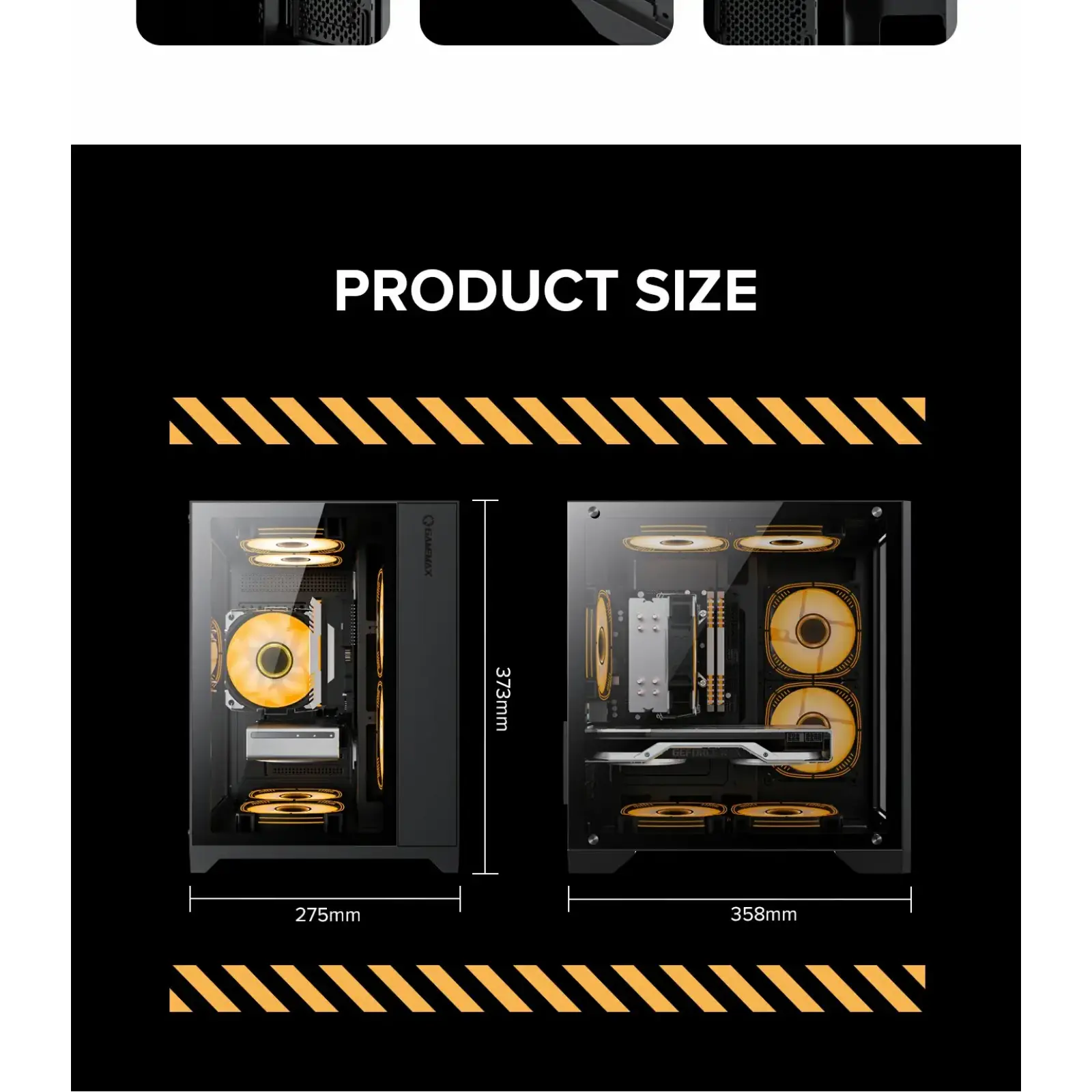 Корпус GAMEMAX Micro-ATX без блока живлення, , загартоване скло, USB2.0x2, USB 3.0x1 Infinity Mini Black UA