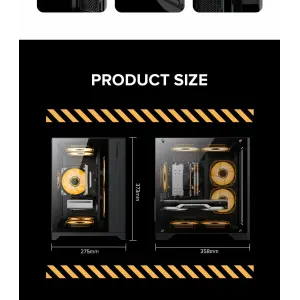 Корпус GAMEMAX Micro-ATX без блока живлення, , загартоване скло, USB2.0x2, USB 3.0x1 Infinity Mini Black UA