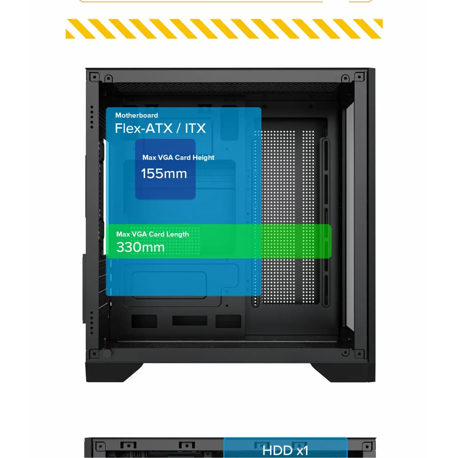 Корпус GAMEMAX Micro-ATX без блока живлення, , загартоване скло, USB2.0x2, USB 3.0x1 Infinity Mini Black UA