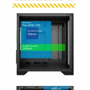 Корпус GAMEMAX Micro-ATX без блока живлення, , загартоване скло, USB2.0x2, USB 3.0x1 Infinity Mini Black UA