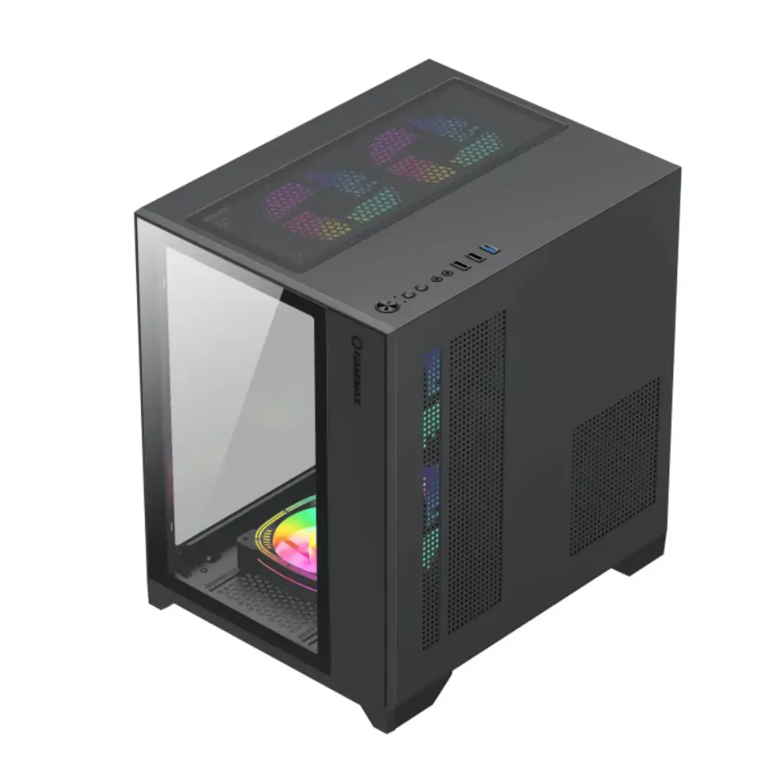 Корпус GAMEMAX Micro-ATX без блока живлення, , загартоване скло, USB2.0x2, USB 3.0x1 Infinity Mini Black UA