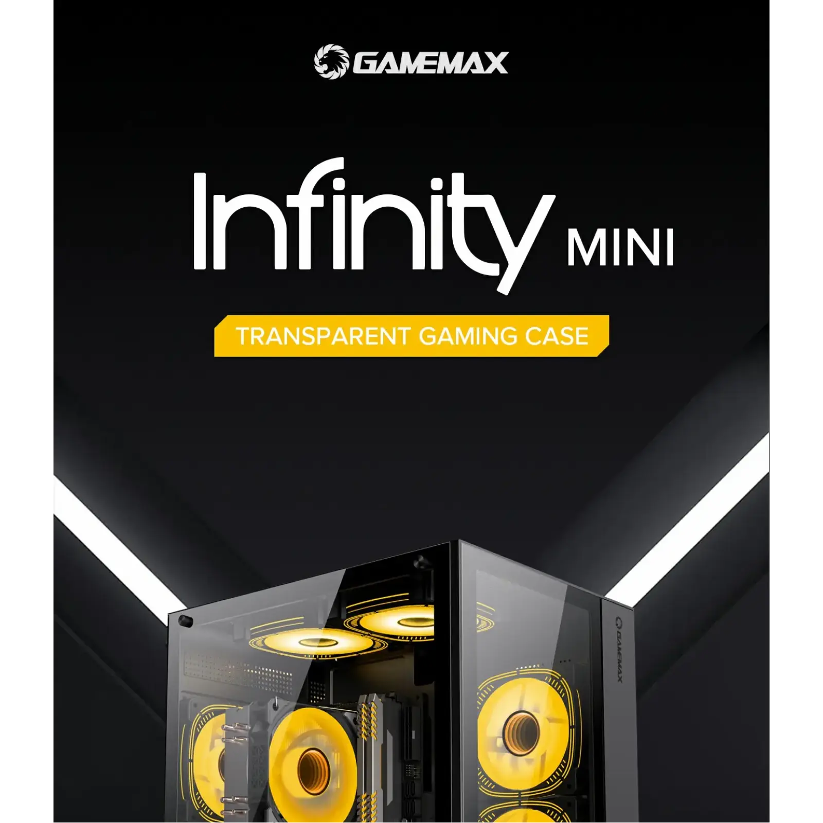 Корпус GAMEMAX Micro-ATX без блока живлення, , загартоване скло, USB2.0x2, USB 3.0x1 Infinity Mini Black UA