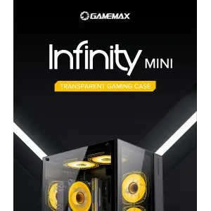 Корпус GAMEMAX Micro-ATX без блока живлення, , загартоване скло, USB2.0x2, USB 3.0x1 Infinity Mini Black UA
