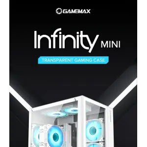 Корпус GAMEMAX Micro-ATX без блока живлення, , загартоване скло, USB2.0x2, USB 3.0x1 Infinity Mini White UA