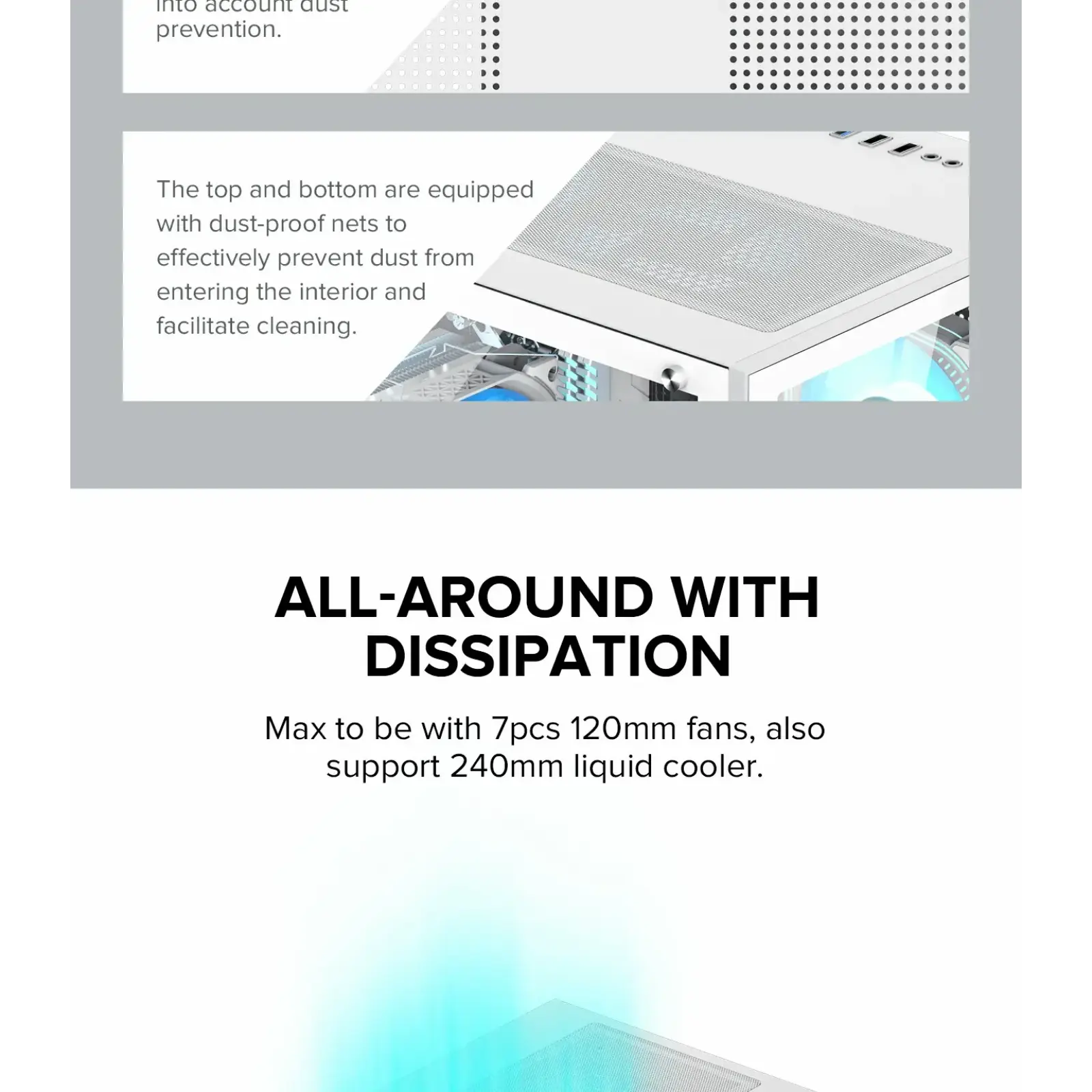 Корпус GAMEMAX Micro-ATX без блока живлення, , загартоване скло, USB2.0x2, USB 3.0x1 Infinity Mini White UA