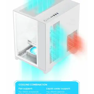 Корпус GAMEMAX Micro-ATX без блока живлення, , загартоване скло, USB2.0x2, USB 3.0x1 Infinity Mini White UA
