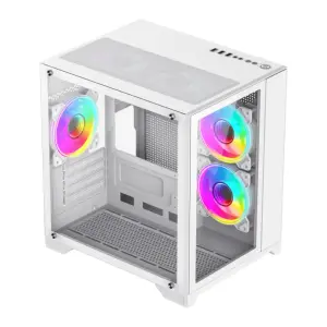 Корпус GAMEMAX Micro-ATX без блока живлення, , загартоване скло, USB2.0x2, USB 3.0x1 Infinity Mini White UA