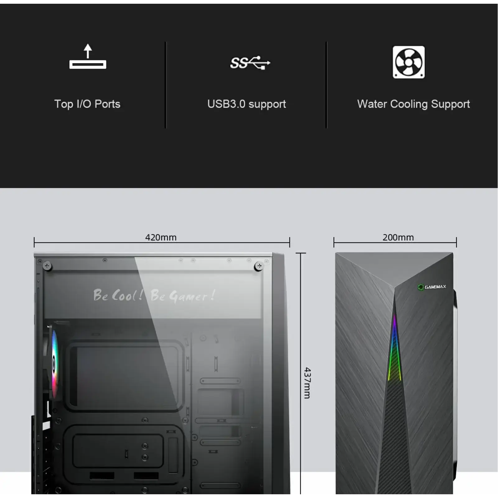 Корпус GAMEMAX ATX без блока живлення Nova N6 UA