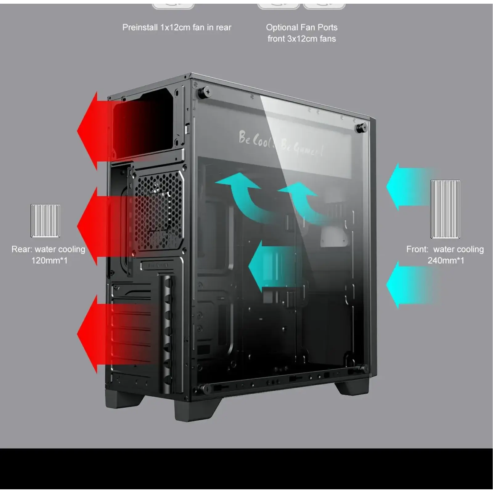 Корпус GAMEMAX ATX без блока живлення Nova N6 UA