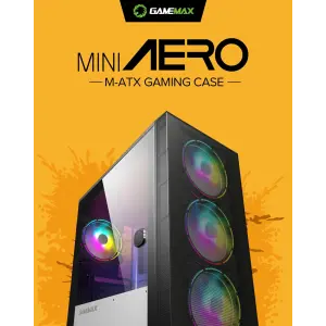 Корпус GAMEMAX MICRO ATX без блока живлення front panel with full mesh, V 1.62 PWM +ARGB Hub Aero Mini UA
