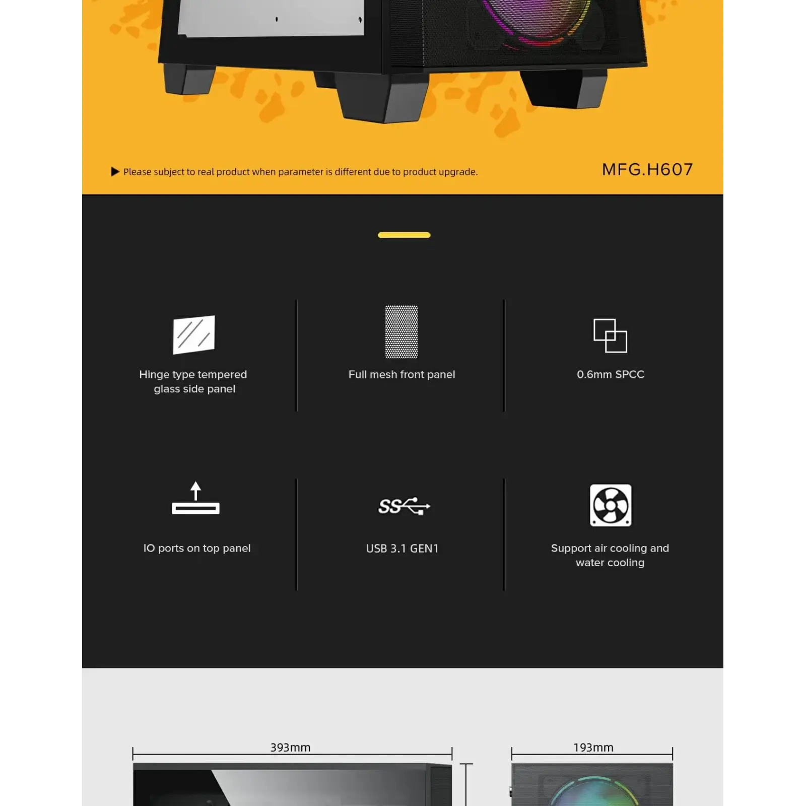 Корпус GAMEMAX MICRO ATX без блока живлення front panel with full mesh, V 1.62 PWM +ARGB Hub Aero Mini UA