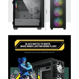 Корпус GAMEMAX MICRO ATX без блока живлення front panel with full mesh, V 1.62 PWM +ARGB Hub Aero Mini UA