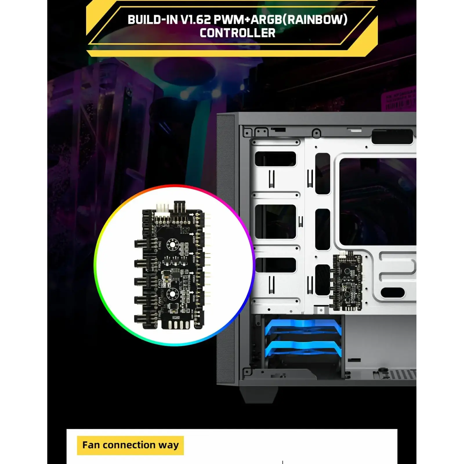 Корпус GAMEMAX MICRO ATX без блока живлення front panel with full mesh, V 1.62 PWM +ARGB Hub Aero Mini UA