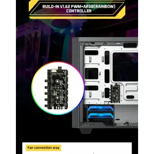 Корпус GAMEMAX MICRO ATX без блока живлення front panel with full mesh, V 1.62 PWM +ARGB Hub Aero Mini UA