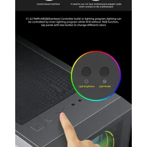 Корпус GAMEMAX MICRO ATX без блока живлення front panel with full mesh, V 1.62 PWM +ARGB Hub Aero Mini UA