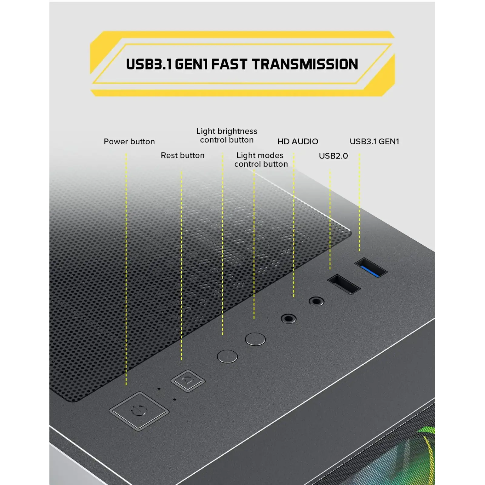 Корпус GAMEMAX MICRO ATX без блока живлення front panel with full mesh, V 1.62 PWM +ARGB Hub Aero Mini UA