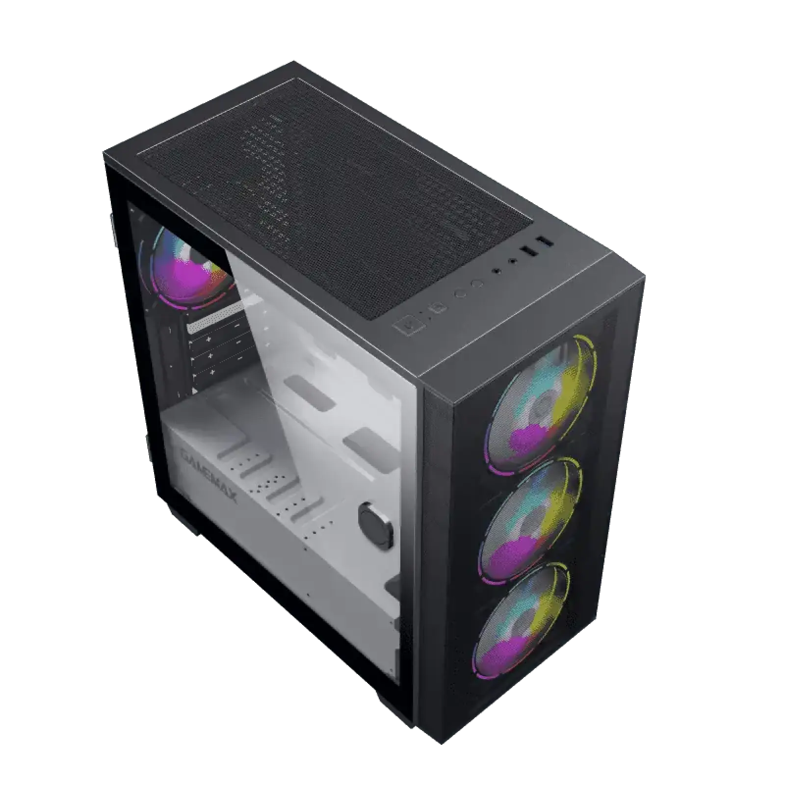 Корпус GAMEMAX MICRO ATX без блока живлення front panel with full mesh, V 1.62 PWM +ARGB Hub Aero Mini UA