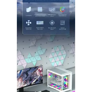 Корпус GAMEMAX Mid Tower M-ATX без блока живлення , загарт оване склоM-ATX,ITX, Tempered Glass,USB3.0x1,USB2. HYPE-M White UA