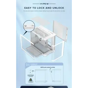 Корпус GAMEMAX Mid Tower M-ATX без блока живлення , загарт оване склоM-ATX,ITX, Tempered Glass,USB3.0x1,USB2. HYPE-M White UA