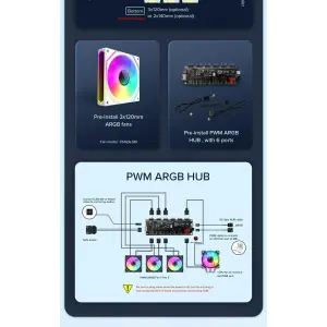 Корпус GAMEMAX Mid Tower M-ATX без блока живлення , загарт оване склоM-ATX,ITX, Tempered Glass,USB3.0x1,USB2. HYPE-M White UA