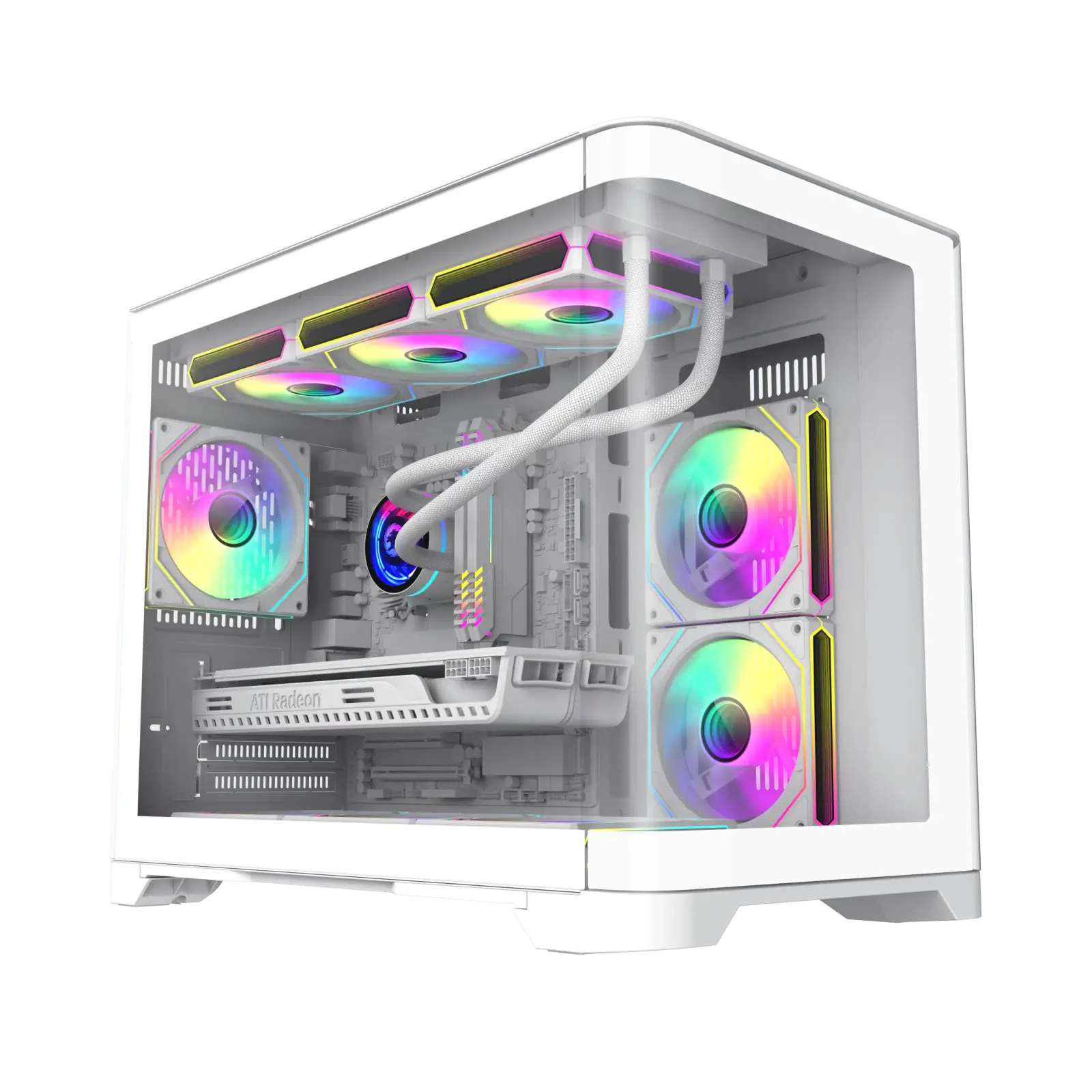 Корпус GAMEMAX Mid Tower M-ATX без блока живлення , загарт оване склоM-ATX,ITX, Tempered Glass,USB3.0x1,USB2. HYPE-M White UA
