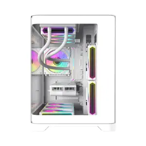 Корпус GAMEMAX Mid Tower M-ATX без блока живлення , загарт оване склоM-ATX,ITX, Tempered Glass,USB3.0x1,USB2. HYPE-M White UA