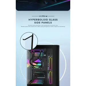 Корпус GAMEMAX Mid Tower M-ATX без блока живлення , загарт оварне склоM-ATX,ITX, Tempered Glass,USB3.0x1,USB2 HYPE-M Black UA