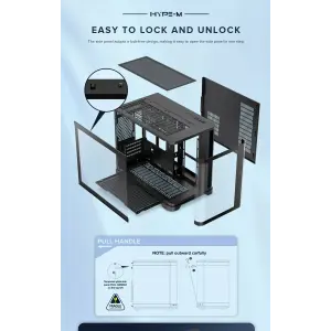 Корпус GAMEMAX Mid Tower M-ATX без блока живлення , загарт оварне склоM-ATX,ITX, Tempered Glass,USB3.0x1,USB2 HYPE-M Black UA