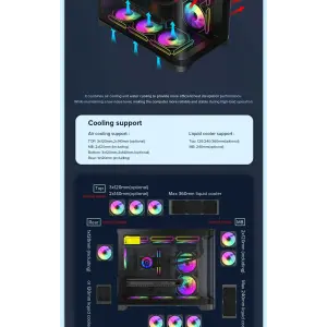 Корпус GAMEMAX Mid Tower M-ATX без блока живлення , загарт оварне склоM-ATX,ITX, Tempered Glass,USB3.0x1,USB2 HYPE-M Black UA