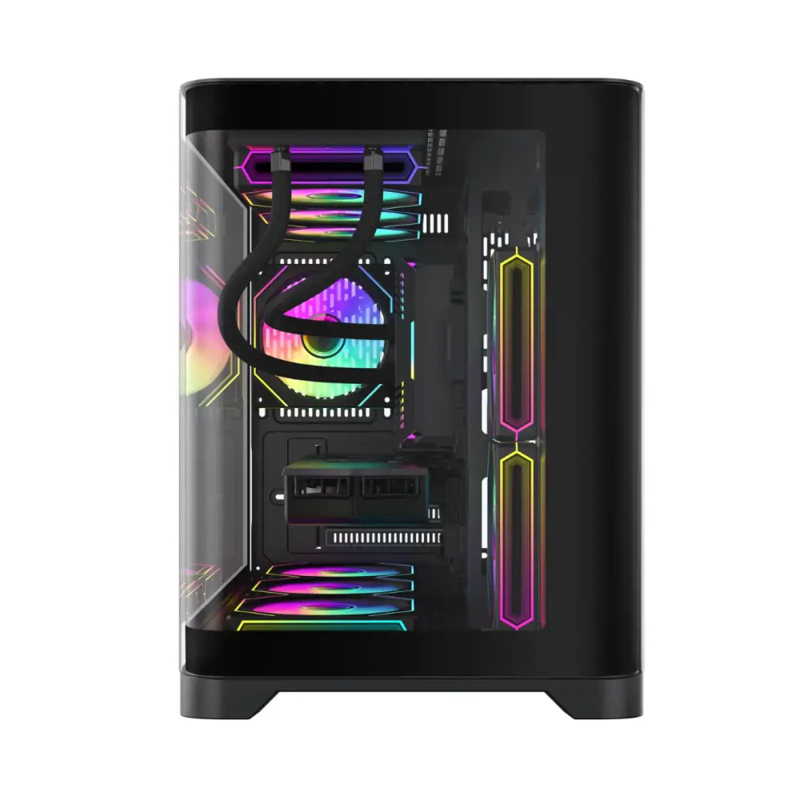 Корпус GAMEMAX Mid Tower M-ATX без блока живлення , загарт оварне склоM-ATX,ITX, Tempered Glass,USB3.0x1,USB2 HYPE-M Black UA