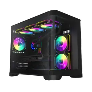 Корпус GAMEMAX Mid Tower M-ATX без блока живлення , загарт оварне склоM-ATX,ITX, Tempered Glass,USB3.0x1,USB2 HYPE-M Black UA