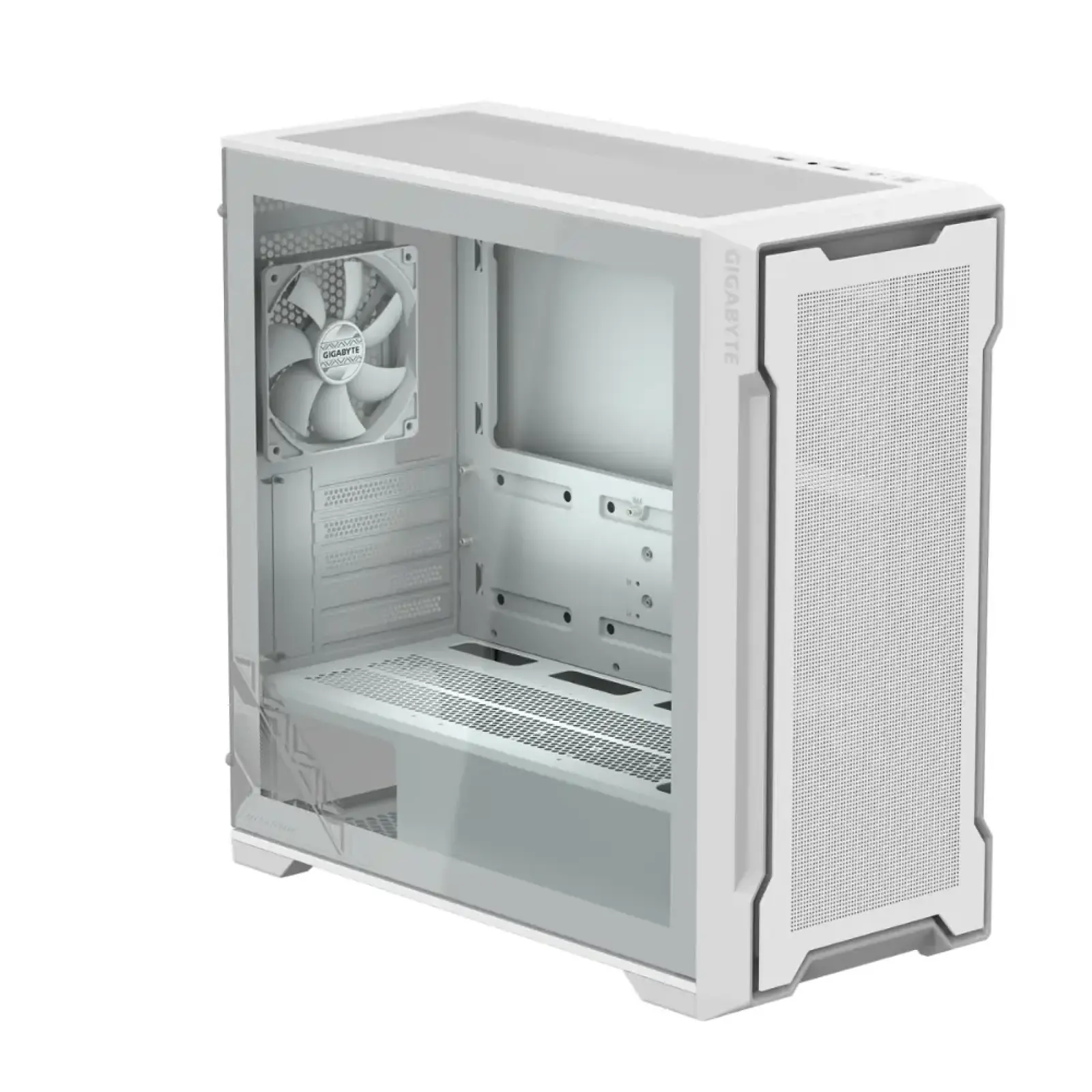 Корпус без БЖ Mid Tower Mini ITX / Micro ATX MB T empered Glass Both Side Panel White Dust Filter 2x GIGABYTE C102 GLASS ICE UA