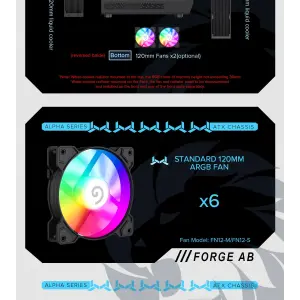 Корпус GAMEMAX Tower E-ATX без блока живлення , загартован е склоEATX(280mm Max.),ATX,M-ATX,ITX Forge AB UA