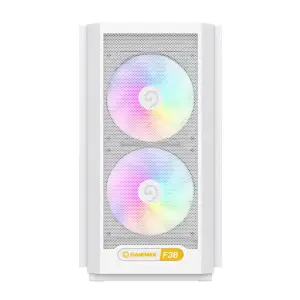 Корпус GAMEMAX Micro ATX без блока живлення, білий, загарт товане скло, Mini Tower, M-ATX(200mm), Mini ITX F36 WH UA