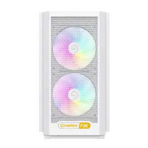 Корпус GAMEMAX Micro ATX без блока живлення, білий, загарт товане скло, Mini Tower, M-ATX(200mm), Mini ITX F36 WH UA